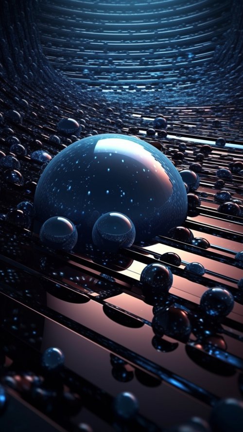 3D_Dark_Spheres_on_Metallic_Surface - Related Ghetto Wallpapers wallpaper