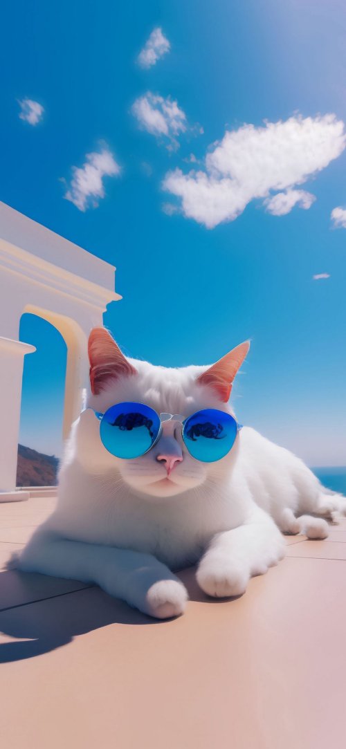 White_Cat_Blue_Sunglasses