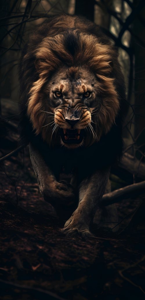 Angry Lion Approaching - lion Wallpaper