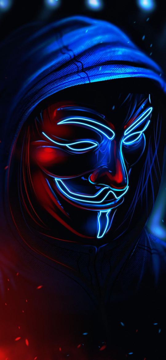 Anonymous Neon Mask - Related 4K Wallpapers wallpaper