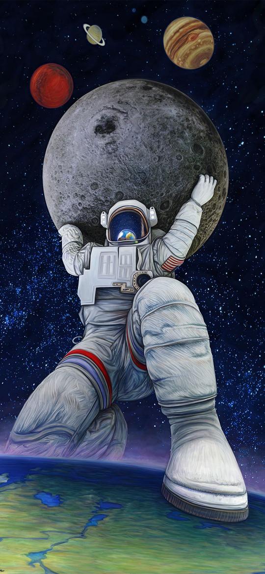 Astronaut Atlas Moon - Related Ghetto Wallpapers wallpaper