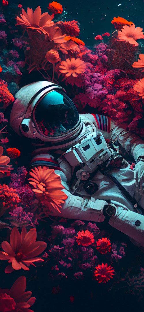Astronaut_in_Floral_Space - Related 4K Wallpapers wallpaper