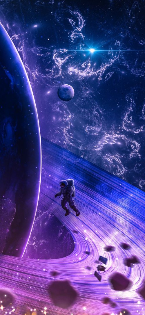 Astronaut on Purple Rings - Related 4K Wallpapers wallpaper