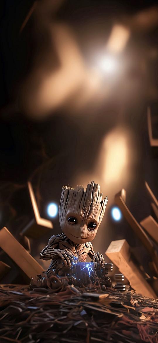 Baby Groot's Workshop - Related 4K Wallpapers wallpaper