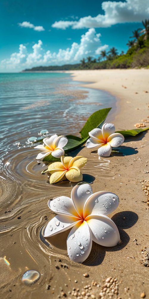 Beach Plumeria Serenity - beach Wallpaper