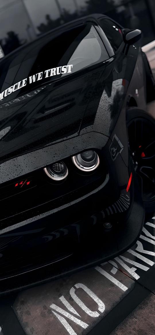 Black Challenger Muscle Car