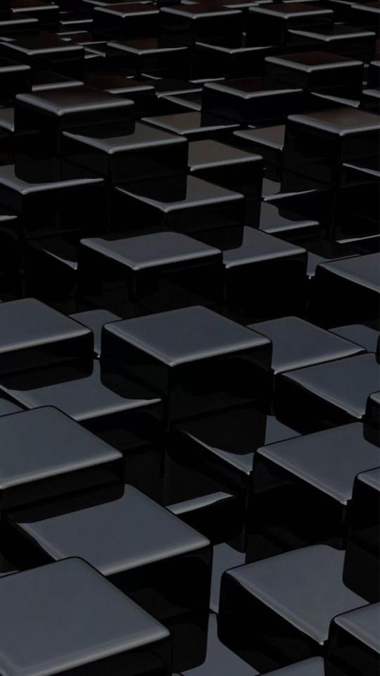 Black Glossy Cubes - Related Dark Wallpapers wallpaper