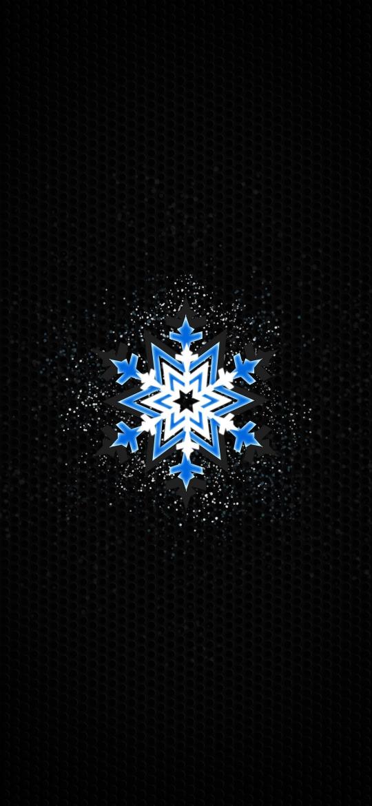 Blue Snowflake on Black - Related 4K Wallpapers wallpaper