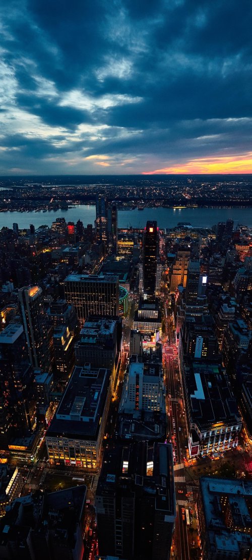Cityscape at Twilight Hour