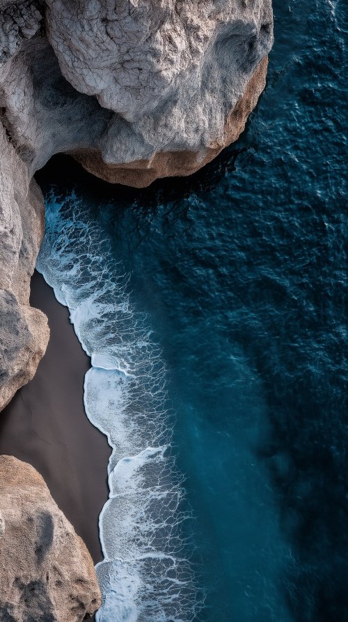 Coastal Cliffside Waves - beach Wallpaper