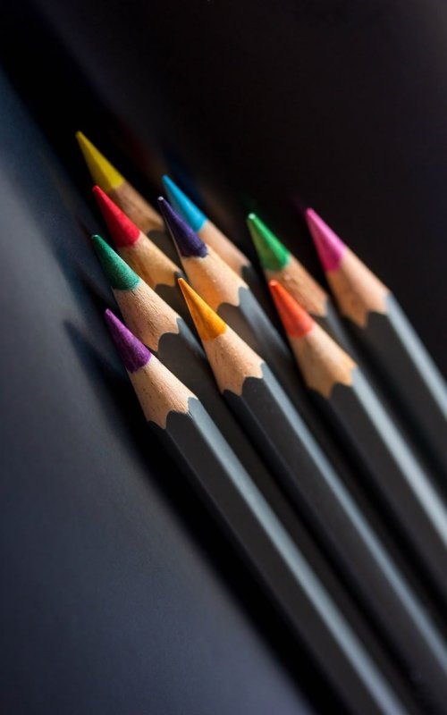 Colored Pencils on Dark