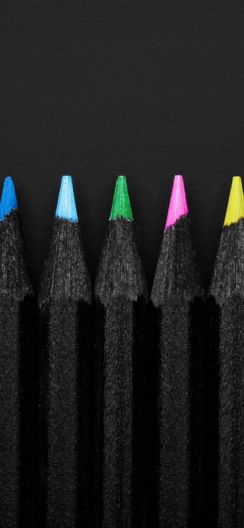 Colorful Pencil Tips on Black - Related  wallpaper