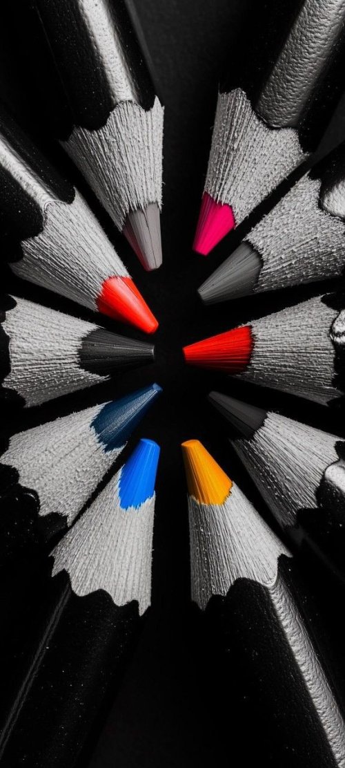 Colorful Pencils on Black - Related Dark Wallpapers wallpaper