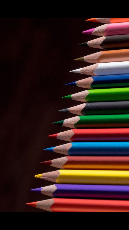 Colorful Pencils on Dark