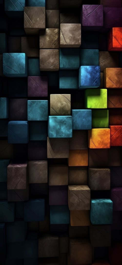 Colorful Wooden Block Pattern - Related Dark Wallpapers wallpaper
