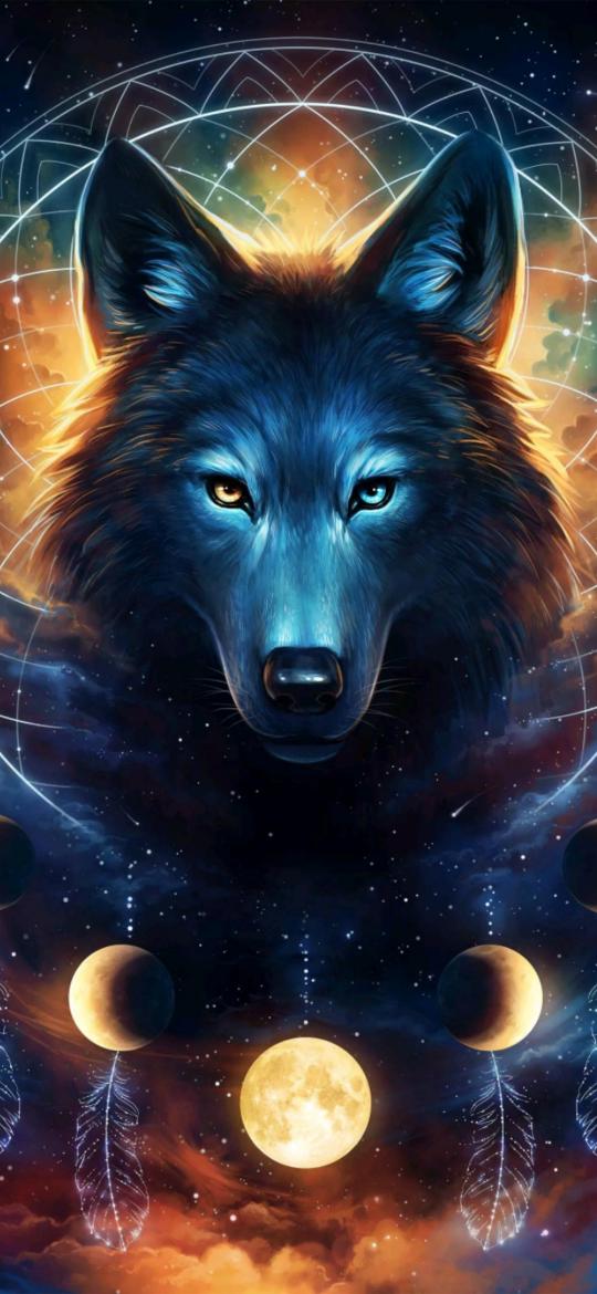 Cosmic Wolf Dreamcatcher