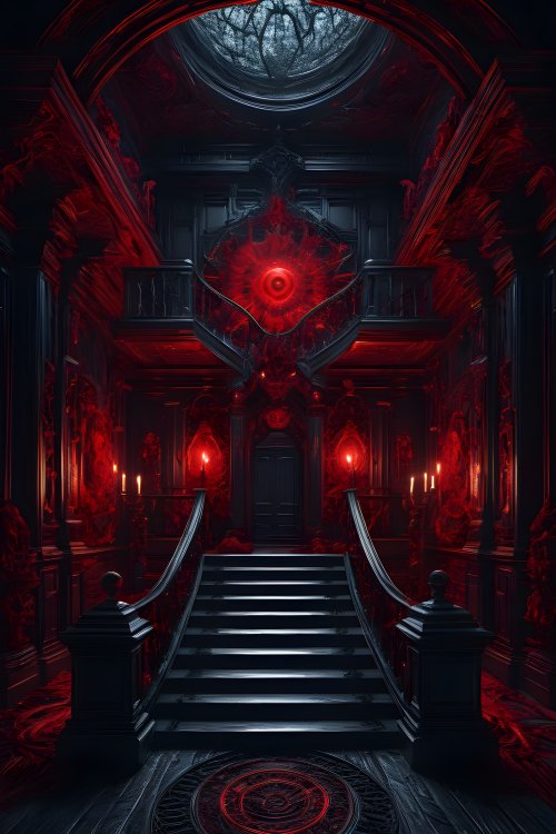 Crimson Gothic Hallway - Related Ghetto Wallpapers wallpaper