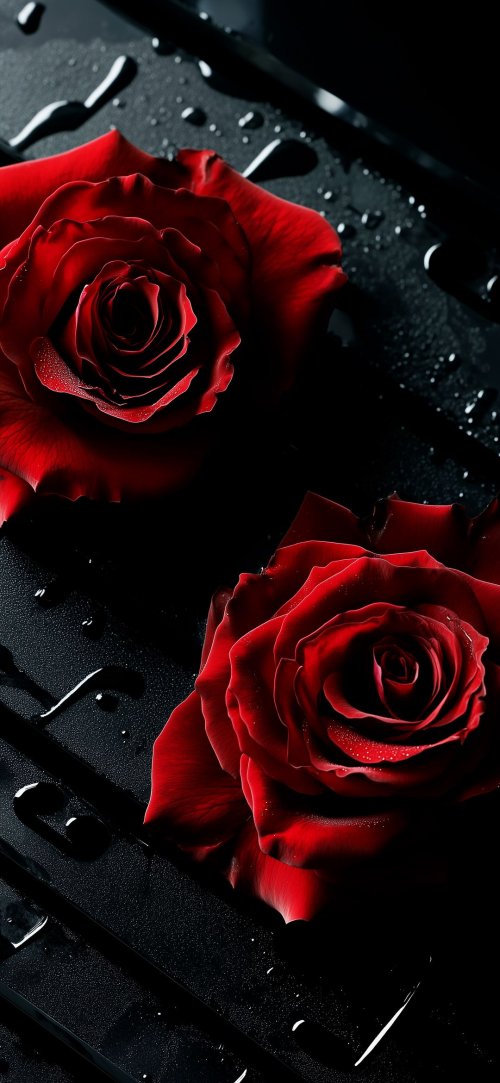 Crimson Roses on Black - Related 4K Wallpapers wallpaper