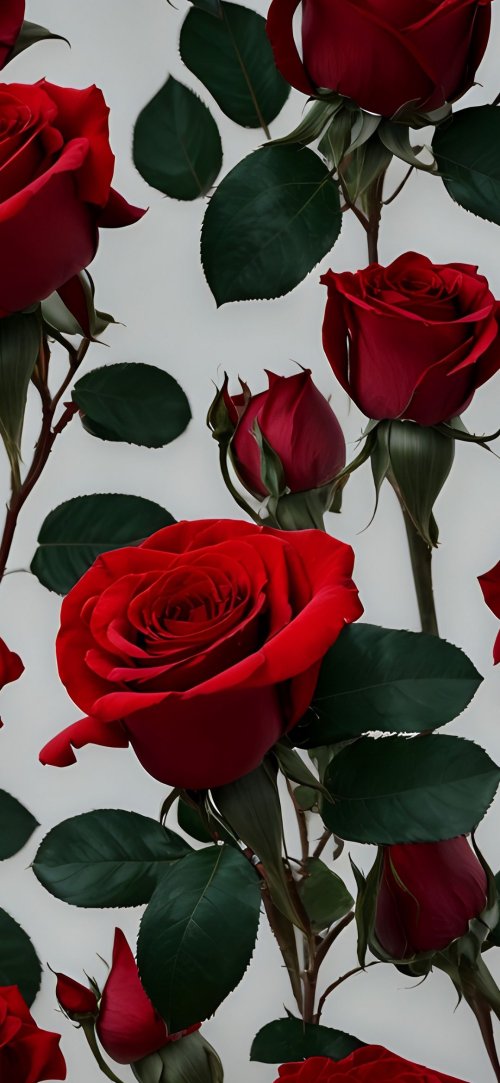 Crimson Roses Pattern - Related Dope Wallpapers wallpaper