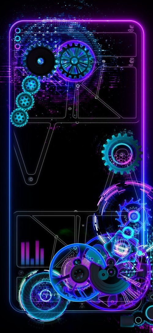 Cyberpunk Gears Interface - Cyberpunk Wallpaper