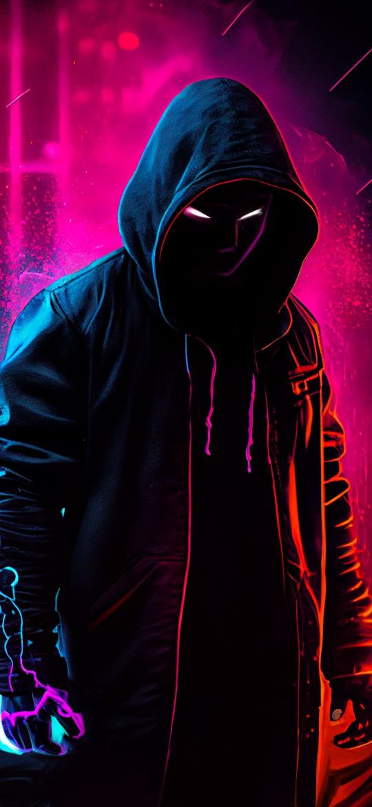 Cyberpunk Hooded Figure - Related Dope Wallpapers wallpaper