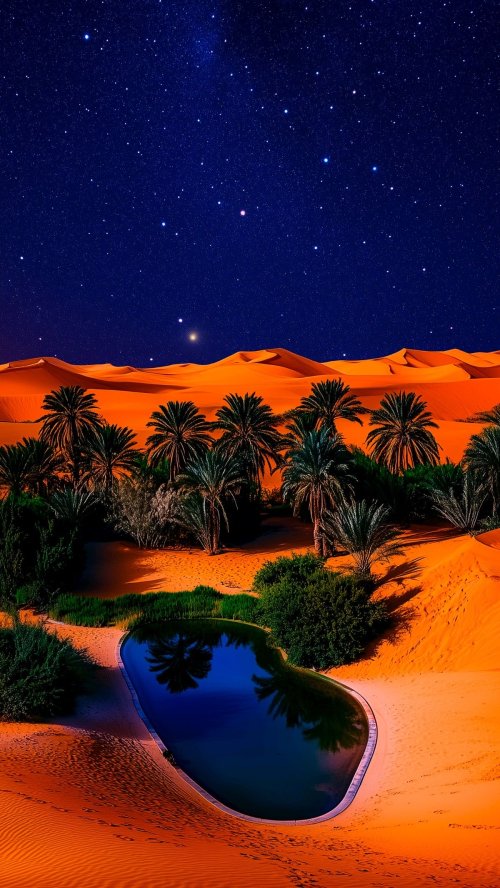 Desert Oasis Night - Related Dope Wallpapers wallpaper