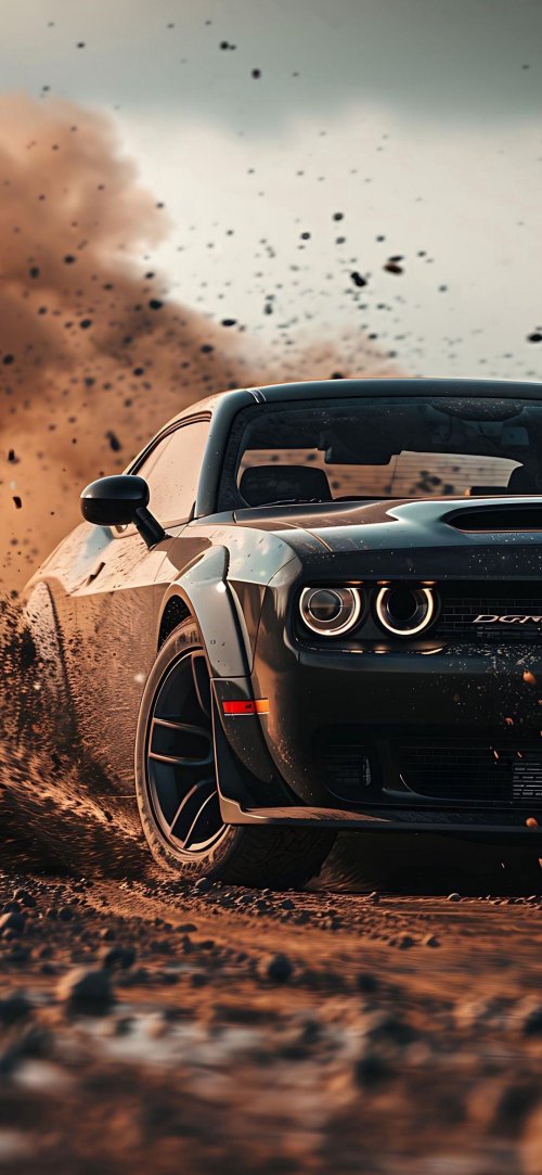 Dodge_Challenger_Dust_Cloud - Related 4K Wallpapers wallpaper
