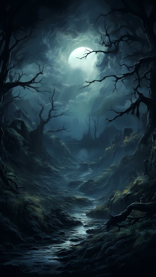 Eerie Moonlight River - Related Ghetto Wallpapers wallpaper