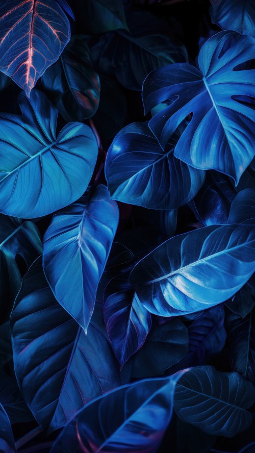 Electric Blue Tropical Leaves - Related 4K Wallpapers wallpaper