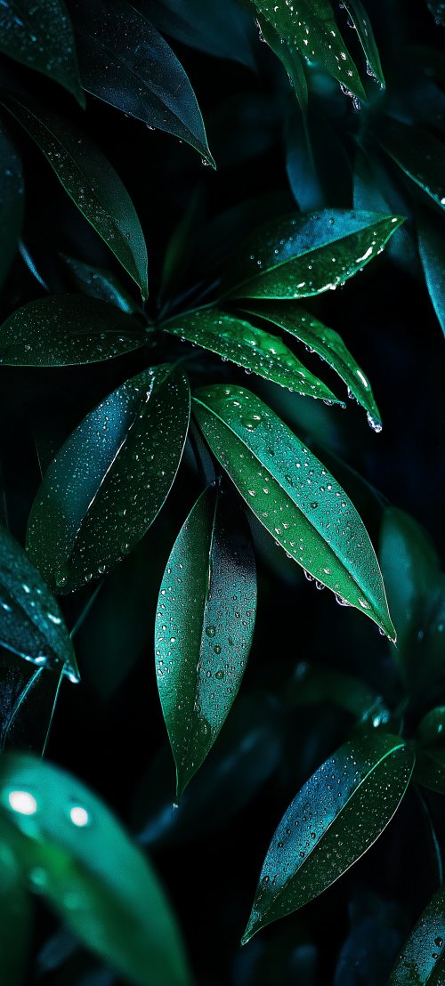 Emerald Raindrop Leaves - Related Dope Wallpapers wallpaper