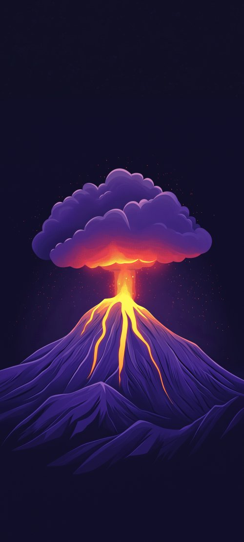 Erupting Volcano Purple Hues