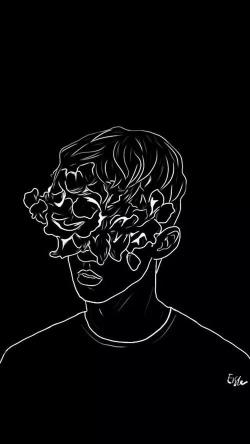 Floral Mind Outline - Related Dark Wallpapers wallpaper