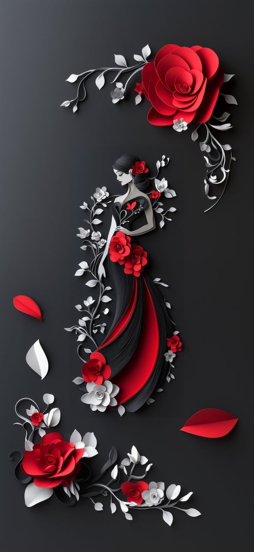 Floral Papercut Lady