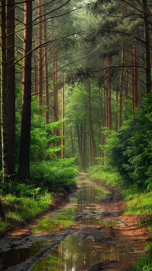 Forest Path Reflection - Related 4K Wallpapers wallpaper