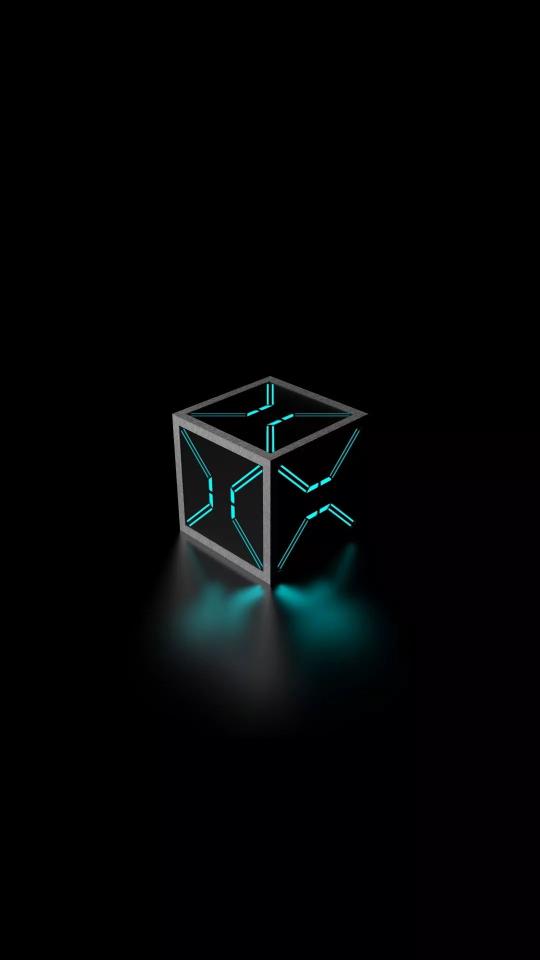 Glowing Cube on Black - Related 4K Wallpapers wallpaper
