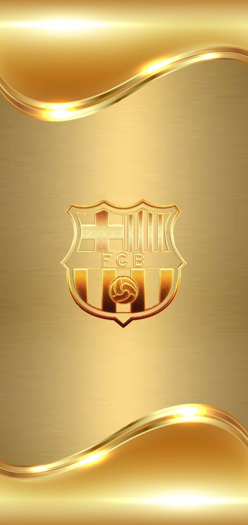 Golden Barcelona FC Emblem - logo Wallpaper