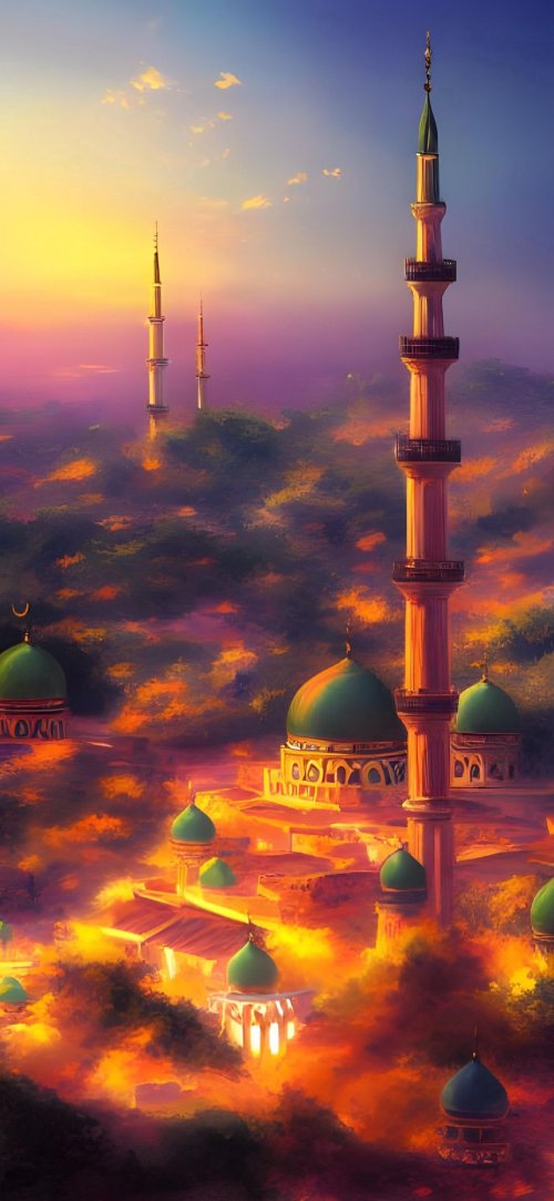 Golden Mosque Sunset