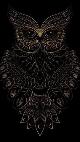 Golden Owl Mandala