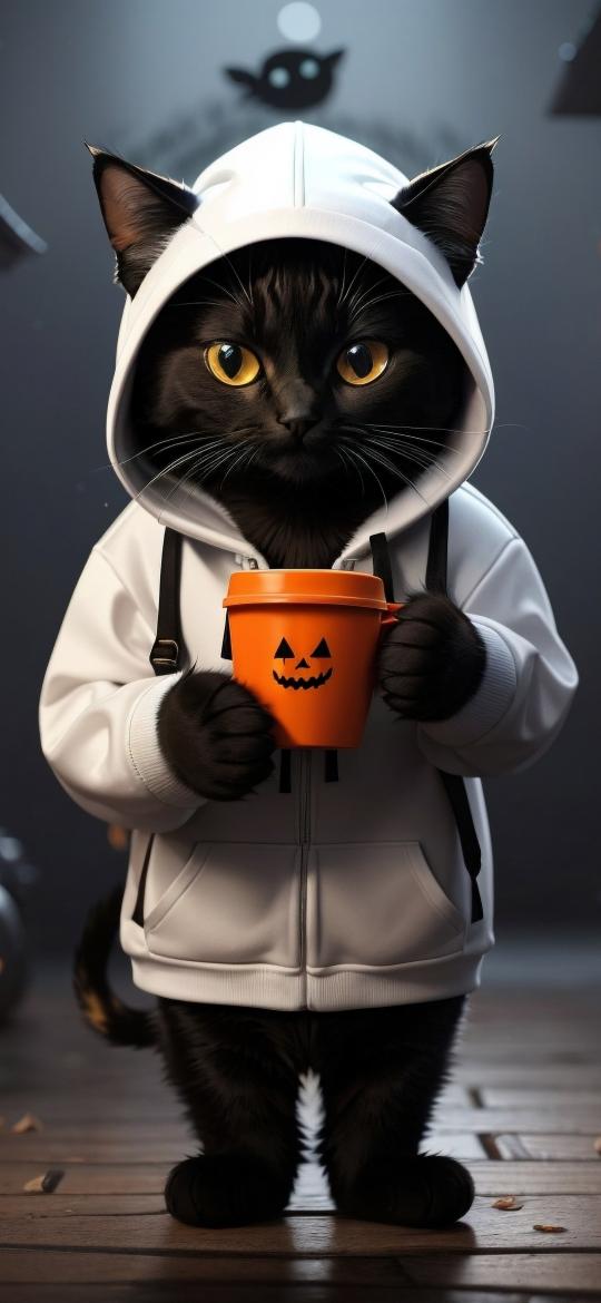 Halloween Cat Treat Bucket