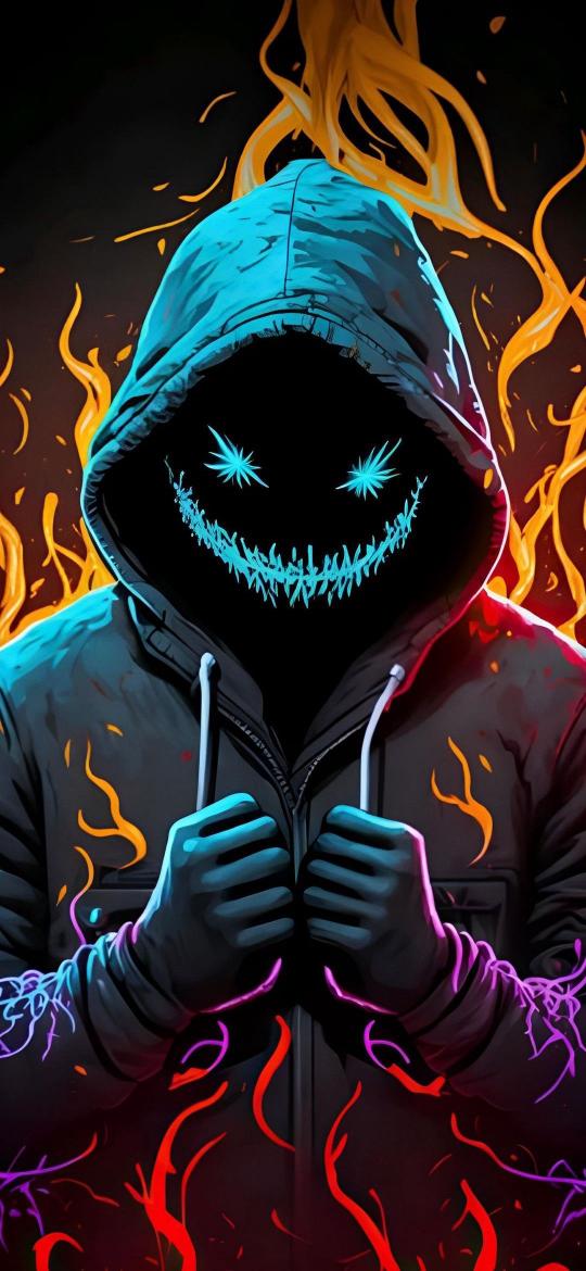 Hooded Fiery Grin - Related Ghetto Wallpapers wallpaper