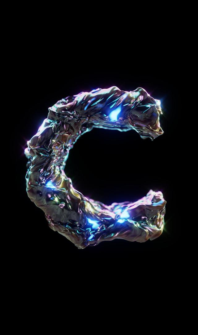Iridescent Letter C - Related 4K Wallpapers wallpaper