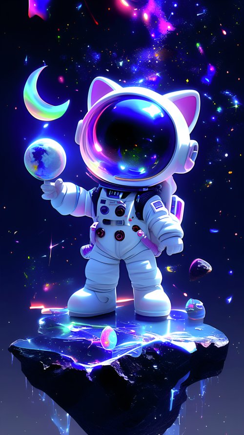 Kitty Astronaut Galaxy Explorer - Related Dope Wallpapers wallpaper