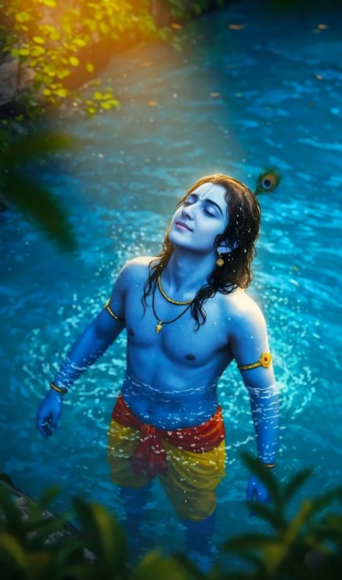 Krishna in Serene Waters