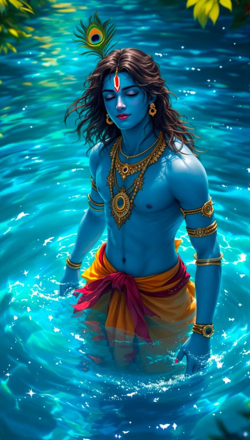 Krishna in Water - Related 4K Wallpapers wallpaper