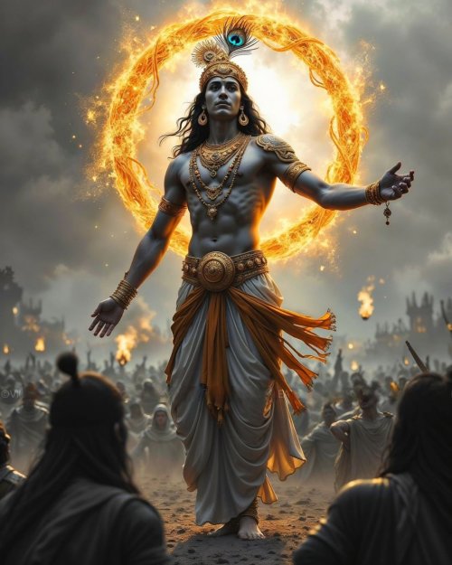 Krishna's Fiery Aura - Related 4K Wallpapers wallpaper