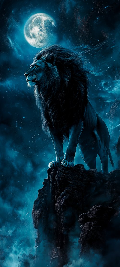 Lunar Lion Majesty - lion Wallpaper