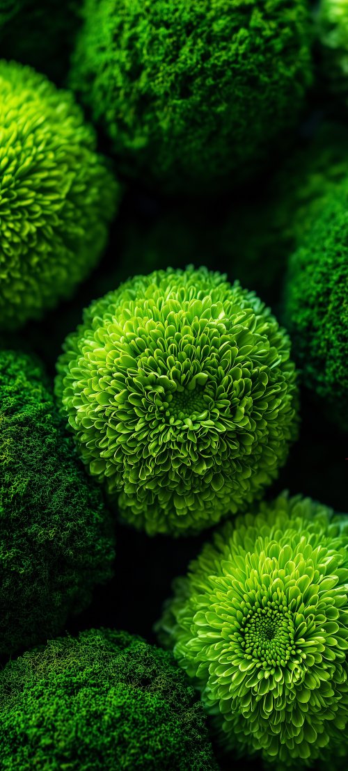 Lush Green Chrysanthemum Blooms - Related Dark Wallpapers wallpaper