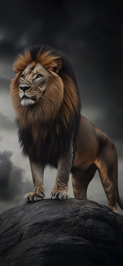 Majestic Lion on Rock - lion Wallpaper