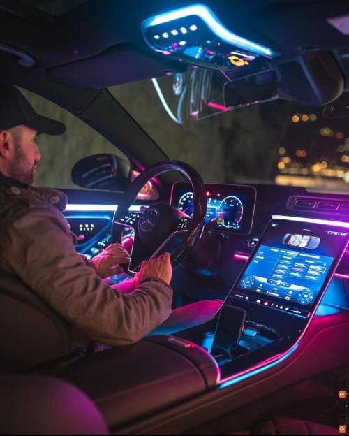 Mercedes Interior Neon Glow - Related Dope Wallpapers wallpaper