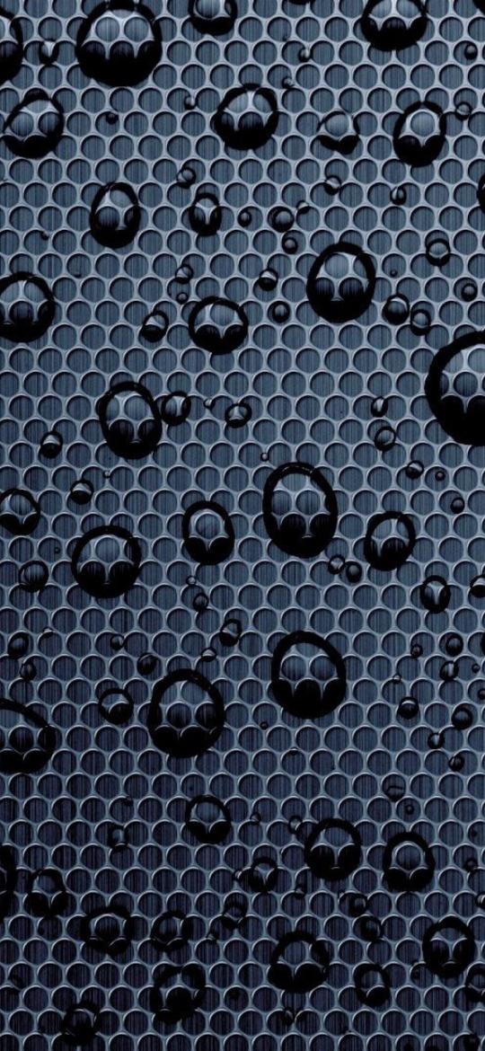 Metallic Grid with Waterdrops - Related Dark Wallpapers wallpaper